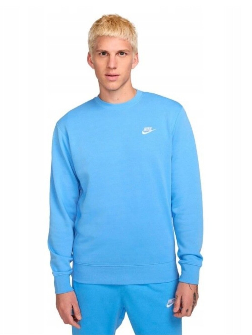 Nike NSW Club Fleece Crewneck Sweatshirt ~ Blue Heather BV2662-412 Men's: M *NWT